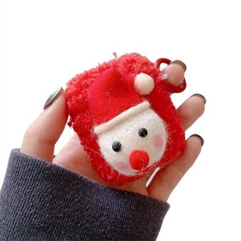 AirPod-laitteille latauskotelolla (2016) / (2019) / Ring ja langattomalla latauskotelolla (2019) Cute Fluff Christmas Cartoon Design TPU-kuulokekotelon suojakuori rengassoljella
