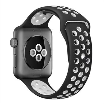 Hengittävä ontto reikä silikonikellonauha Apple Watch -sarjaan 5 4 44mm, sarja 3/2/1 42mm
