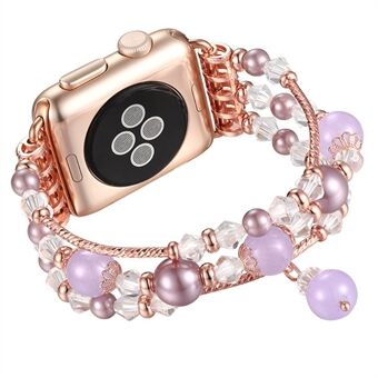 Agate Beads Pearl -kelloranneke Apple Watch -sarjalle 5 4 40mm / 3/2/1 38mm