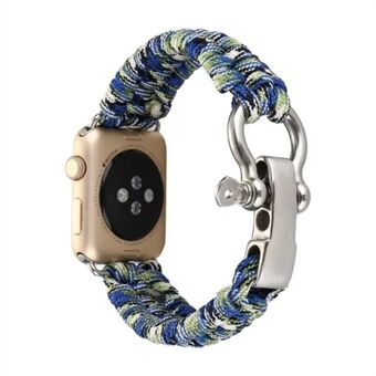 Paracord Rope Watch -ranneke selviytymisranneke Apple Watch Series 5 4 40mm, Series 3/2/1 38mm