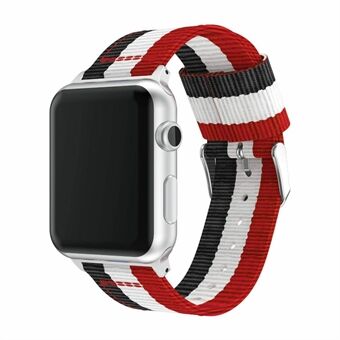 Stripe-tyylinen säädettävä nailonkellohihna Apple Watch -sarjaan 4 40mm / Series 3 2 1 38mm