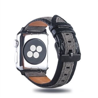 Kaksivärinen yläkerros lehmännahkainen nahkaranneke Apple Watch Series 6 SE 5 4 44mm / Seires 3/2/1 42mm