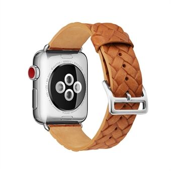 Kudotun tekstuurin aito nahkainen rannekellon lisävaruste Apple Watch -sarjaan 5 4 40 mm / sarja 3 2 1 38 mm