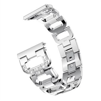 20 mm: n X-muotoinen tekojalokivi Alloy Smart Watch Band -hihna Garmin Forerunner 245: lle