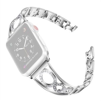 Tekojalokivi sisustus ruostumattomasta Steel Smart Band Apple Watch Series 3/2/1 38mm / Sarja 6 / SE / 5/4 40mm