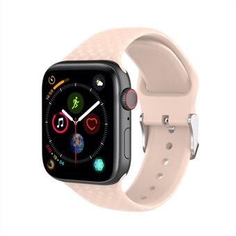 3D-timanttikuvion silikonikellohihna Apple Watch Series 6 SE 5 4 44mm / -sarjaan 3 2 1 42mm - Cream Pink