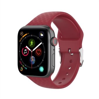 3D-timanttikuvion silikonikellohihna Apple Watch Series 6 SE 5 4 44mm / -sarjaan 3 2 1 42mm - Punainen
