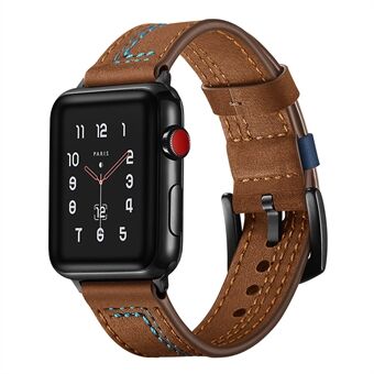 7-muotoiset ompeleet aitoa nahkaa -kellonranneke Apple Watch -sarjaan 6 SE 5 4 44mm / sarja 3 2 1 42mm