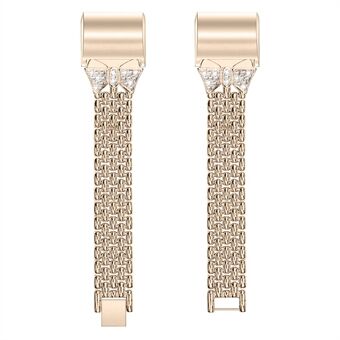 Rhinestone Decor Metal Watchband Replace for Fitbit Charge 2