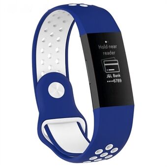 Fitbit Charge 3 Kaksivärinen hengittävä urheilusilikonihihna, koko: S (130-180mm)