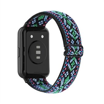 Huawei Watch Fit 2 Smart Kellon rannekkeen vaihto Etniseen tyyliin hengittävä punottu nailoninen rannehihna