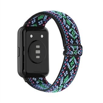 Huawei Watch Fit 2 Smart Kellon rannekkeen vaihto Etniseen tyyliin hengittävä punottu nailoninen rannehihna
