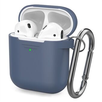 AHASTYLE PT06-3 Apple AirPods -kuulokkeille latauskotelolla (2016) / (2019) / AirPods, jossa on langaton latauskotelo (2019) Kuulokkeiden silikonikotelo Iskunkestävä kuulokekotelo ja karabiini