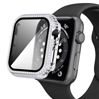 Apple Watch SE / Series 4/5/6 44mm, hyvin suojattu Scratch tekojalokivikoristettu PC-kellon kotelo karkaistulla lasilla näytönsuojalla