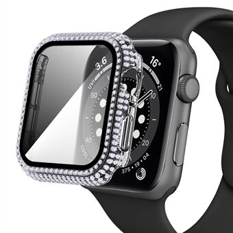 Apple Watch SE / Series 4/5/6 40mm pudotuksenkestävälle kulumisen estävälle tekojalokivikoristeelliselle PC-kellon kotelolle karkaistu lasi näytönsuoja