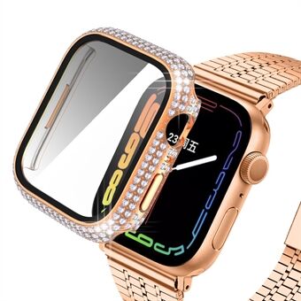 Apple Watch Series 7 41 mm tekojalokivikoristeelliselle PC-kellon kotelolle, jossa on Scratch karkaistu lasi näytönsuoja