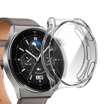 ENKAY for Huawei Watch GT 3 Pro 43mm Kevyt TPU-suojakellokotelo ja 9H karkaistu lasi näytönsuoja