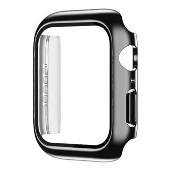 For Apple Watch Series 3/2/1 38mm Tempered Glass Film Electroplating PC Watch Case Shell with Dustproof Button Cover