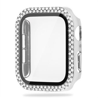 Apple Watch SE (2022) 40 mm Bling Rhinestone kova PC-kotelo, jossa on karkaistu lasi näytönsuoja, integroitu kansi