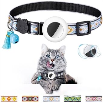Vedenpitävä silikonikotelo AirTag säädettävälle lemmikkipantalle GPS-kissan panta tupsulla / kalvolla