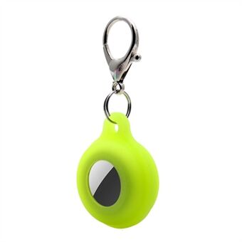 For Apple AirTag Locator Luminous Silicone Case Anti-drop Protective Cover with Key Holder