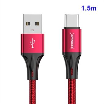 JOYROOM 1.5M nailonpunottu Type-C USB Data Sync -laturijohto Samsung Huawei Xiaomille
