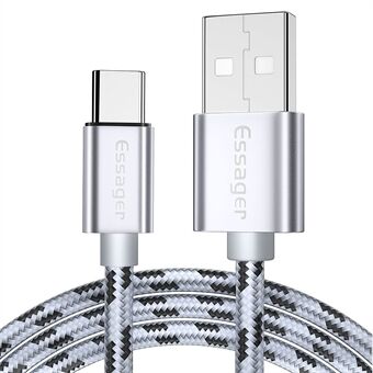 ESSAGER Weave 3A Quick Charge Type-C USB Data Sync -latauskaapeli