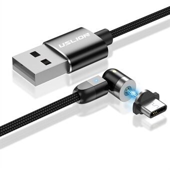 USLION 1M 2.4A USB Type C 540 astetta pyörivä magneettinen latauskaapeli