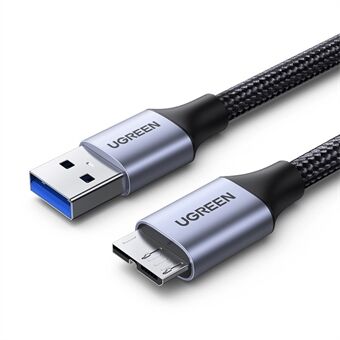 UGREEN 80792 0,5 m USB 3.0 - Micro USB -latauskaapeli Latausjohto Nylon-punottu ulkoisen kiintolevyn datakaapeli