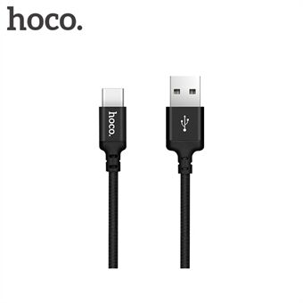 HOCO X14 Times Speed 1M 2A kudottu USB Type-C Data Sync -latauskaapeli - musta