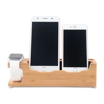 DCR-008 Desktop Station Bamboo Wood lataustelakkapidike Apple Watch iPhone Samsung Huawei