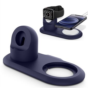 Silikonilataustelineen langaton latausaseman telakointiasema Stand Apple Watch / iPhone 12 -sarjalle