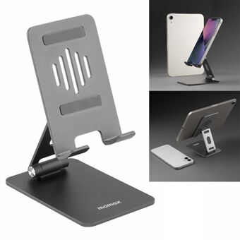 MOMAX Stand pöytäkoneen taitettava puhelinteline alumiiniseoksesta kannettava puhelinteline säädettävällä katselukulmalla iPhonelle Samsung - Space Grey