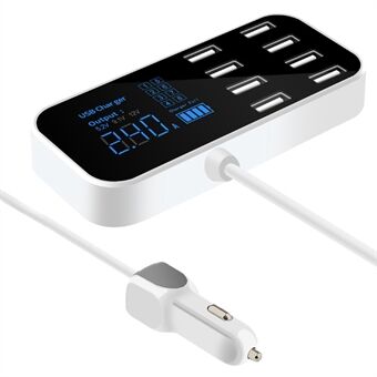 A9S 8 USB-porttia autolaturitelakka LED-digitaalinäyttö matkapuhelimen tabletin latausasema