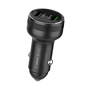 65 W kaksiporttinen autolaturi Puhelimen lataussovitin OnePlus 9R/9 Pro/8T/8 Pro/7T Pro/7/6T Warp Charge -pikalaturille