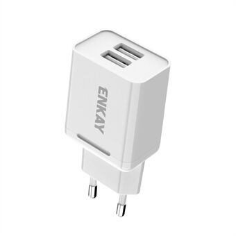 Hat- Prince ENKAY Dual USB2.0 Ports Virtalähde 10,5W 2,1A seinälaturi - EU-pistoke