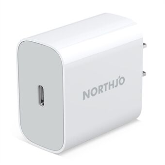 NORTHJO NOPD200101 PD 20W Type-C yksiporttinen seinälaturi Puhelimen pikalataussovitin - US Plug / White