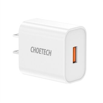 CHOETECH Q5003 18W USB yksiporttinen seinälaturi QC3.0 puhelimen tabletin lataussovitin