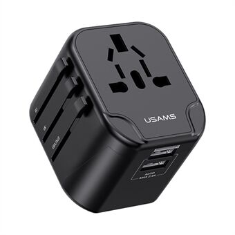 USAMS US-CC173 T55 12W Dual USB Universal Travel Charger US / AU / EU / UK Plug Converter