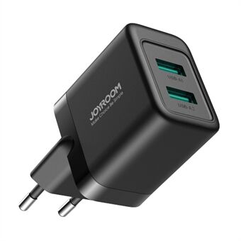 JOYROOM JR-TCN01 2.4A Pikaseinälaturi Kaksi USB-porttia virtalaturi Quick EU Plug - musta