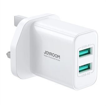 JOYROOM TCN04 UK Plug Dual USB Port Muovinen seinälaturi 2.1A puhelimen tabletin lataussovitin