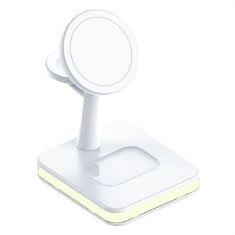JJT-991 For iPhone / Apple Watch / AirPods 4 in 1 Magnetic Wireless Charger with USB Output Multifunction Charging Base