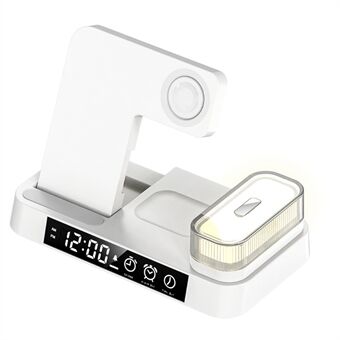 Langaton A37 3-in-1-laturi iPhonelle 15W Pikalataava langaton Stand ja yövalokello (ilman kellolaturiversiota)