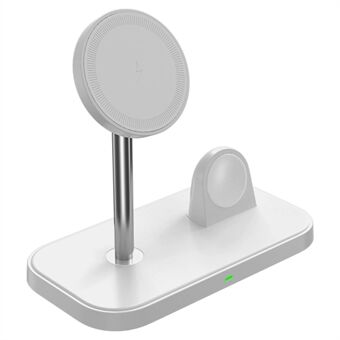 ZHX-WA21 2-in-1 magneettinen langaton laturi pöytätietokoneen Stand iPhone 12 / 13 / 14 -sarjalle, iWatch liukastumista estävä 60 astetta säädettävä latausasema