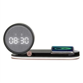 K02T Multifunction 15W Wireless Charger Alarm Clock Touch Dimmable Light Time Temperature Display