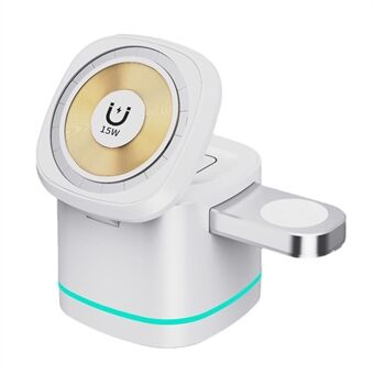 H32 15W 3-in-1 Magnetic Wireless Charger for Headset, Smart Watch Multi-Function Cell Phone Charging Stand