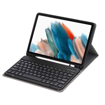 A08B Samsung Galaxy Tab A8 10.5 (2021) SM-X205 / X200 Pen Slot Design PU-nahka+TPU-tabletin Stand Bluetooth-näppäimistöllä