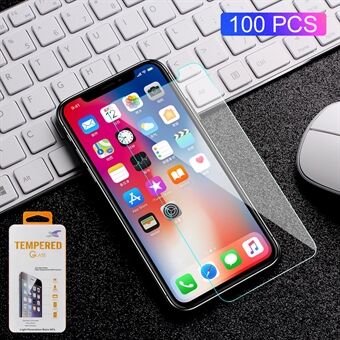 100PCS / Erä 0.3mm karkaistu lasi Näytön suojakalvon iPhone (2019) 5.8 "/ XS / X 5,8 tuuman Arc Edge