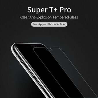 NILLKIN Super T + Pro iPhonelle (2019) 6,5 "/ XS Max 6,5 tuuman HD kirkas karkaistu lasi -näytönsuoja + kirkas takakansi