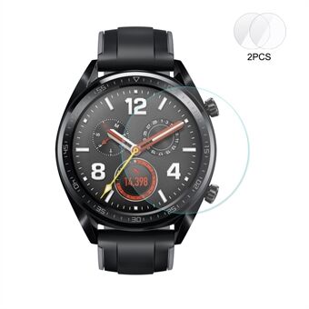 2 KPL HAT Prince Huawei Watch GT / GT Active / Elegant Tempered Glass -näytönsuojakalvolle 0,2 mm 9H 2,15D Arc Edge